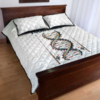 Fishing DNA Quilt Bed Set Colorful Fish Illustrations on White Scale For Fisherman - Wonder Print Shop