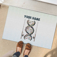 Fishing DNA Rubber Doormat Colorful Fish Illustrations on White Scale For Fisherman - Wonder Print Shop