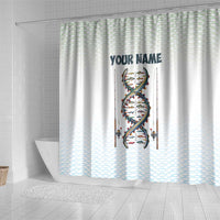 Fishing DNA Shower Curtain Colorful Fish Illustrations on White Scale For Fisherman - Wonder Print Shop