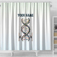 Fishing DNA Shower Curtain Colorful Fish Illustrations on White Scale For Fisherman - Wonder Print Shop