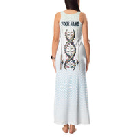 Fishing DNA Tank Maxi Dress Colorful Fish Illustrations on White Scale For Fisherman - Wonder Print Shop