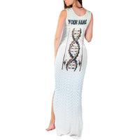 Fishing DNA Tank Maxi Dress Colorful Fish Illustrations on White Scale For Fisherman - Wonder Print Shop