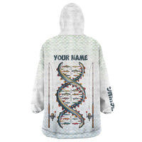 Fishing DNA Wearable Blanket Hoodie Colorful Fish Illustrations on White Scale For Fisherman - Wonder Print Shop