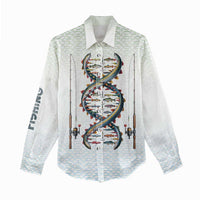 Fishing DNA Women Casual Shirt Colorful Fish Illustrations on White Scale For Fisherman - Wonder Print Shop