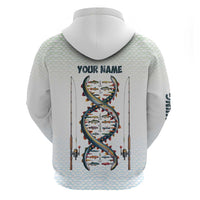 Fishing DNA Zip Hoodie Colorful Fish Illustrations on White Scale For Fisherman - Wonder Print Shop