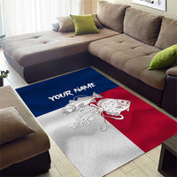 Custom Texas Fishing Area Rug Hooked Fish Graphic - Red White and Blue Theme - Wonder Print Shop