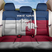 Custom Texas Fishing Back Car Seat Cover Hooked Fish Graphic - Red White and Blue Theme - Wonder Print Shop