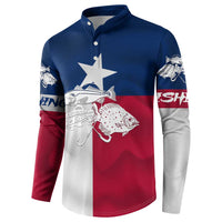 Custom Texas Fishing Button Sweatshirt Hooked Fish Graphic - Red White and Blue Theme - Wonder Print Shop
