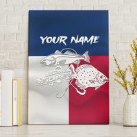 Custom Texas Fishing Canvas Wall Art Hooked Fish Graphic - Red White and Blue Theme - Wonder Print Shop