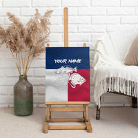 Custom Texas Fishing Canvas Wall Art Hooked Fish Graphic - Red White and Blue Theme - Wonder Print Shop