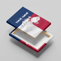 Custom Texas Fishing Canvas Wall Art Hooked Fish Graphic - Red White and Blue Theme - Wonder Print Shop