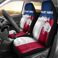 Custom Texas Fishing Car Seat Cover Hooked Fish Graphic - Red White and Blue Theme - Wonder Print Shop
