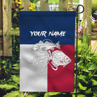 Custom Texas Fishing Garden Flag Hooked Fish Graphic - Red White and Blue Theme - Wonder Print Shop