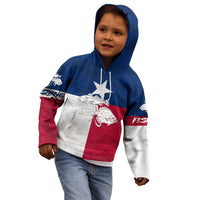 Custom Texas Fishing Kid Hoodie Hooked Fish Graphic - Red White and Blue Theme - Wonder Print Shop