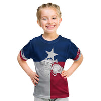 Custom Texas Fishing Kid T Shirt Hooked Fish Graphic - Red White and Blue Theme - Wonder Print Shop