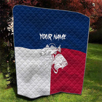 Custom Texas Fishing Quilt Hooked Fish Graphic - Red White and Blue Theme - Wonder Print Shop