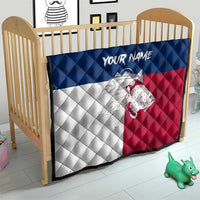 Custom Texas Fishing Quilt Hooked Fish Graphic - Red White and Blue Theme - Wonder Print Shop