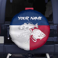 Custom Texas Fishing Spare Tire Cover Hooked Fish Graphic - Red White and Blue Theme - Wonder Print Shop