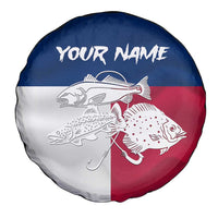 Custom Texas Fishing Spare Tire Cover Hooked Fish Graphic - Red White and Blue Theme - Wonder Print Shop