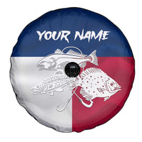 Custom Texas Fishing Spare Tire Cover Hooked Fish Graphic - Red White and Blue Theme - Wonder Print Shop