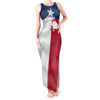 Custom Texas Fishing Tank Maxi Dress Hooked Fish Graphic - Red White and Blue Theme - Wonder Print Shop