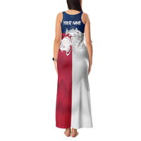 Custom Texas Fishing Tank Maxi Dress Hooked Fish Graphic - Red White and Blue Theme - Wonder Print Shop