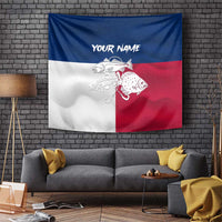 Custom Texas Fishing Tapestry Hooked Fish Graphic - Red White and Blue Theme - Wonder Print Shop