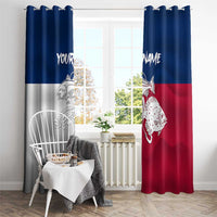 Custom Texas Fishing Window Curtain Hooked Fish Graphic - Red White and Blue Theme - Wonder Print Shop