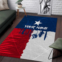 Flag Texas Fishing Area Rug Personalized Hanging Fish and Hooks Graphic - Wonder Print Shop
