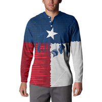 Flag Texas Fishing Button Sweatshirt Personalized Hanging Fish and Hooks Graphic - Wonder Print Shop
