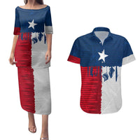 Flag Texas Fishing Couples Matching Puletasi and Hawaiian Shirt Personalized Hanging Fish and Hooks Graphic - Wonder Print Shop