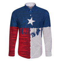 Flag Texas Fishing Family Matching Long Sleeve Bodycon Dress and Hawaiian Shirt Personalized Hanging Fish and Hooks Graphic - Wonder Print Shop