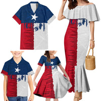 Flag Texas Fishing Family Matching Mermaid Dress and Hawaiian Shirt Personalized Hanging Fish and Hooks Graphic - Wonder Print Shop