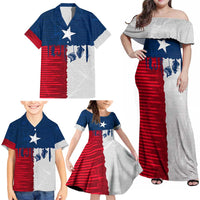 Flag Texas Fishing Family Matching Off Shoulder Maxi Dress and Hawaiian Shirt Personalized Hanging Fish and Hooks Graphic - Wonder Print Shop