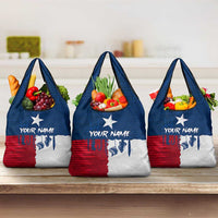 Flag Texas Fishing Grocery Bag Personalized Hanging Fish and Hooks Graphic - Wonder Print Shop
