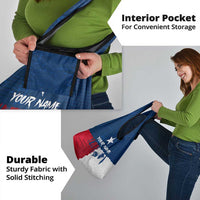 Flag Texas Fishing Grocery Bag Personalized Hanging Fish and Hooks Graphic - Wonder Print Shop