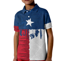 Flag Texas Fishing Kid Polo Shirt Personalized Hanging Fish and Hooks Graphic - Wonder Print Shop