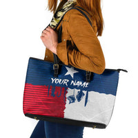 Flag Texas Fishing Leather Tote Bag Personalized Hanging Fish and Hooks Graphic - Wonder Print Shop