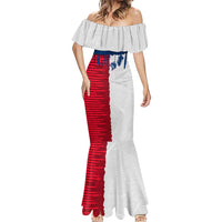 Flag Texas Fishing Mermaid Dress Personalized Hanging Fish and Hooks Graphic - Wonder Print Shop