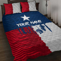 Flag Texas Fishing Quilt Bed Set Personalized Hanging Fish and Hooks Graphic - Wonder Print Shop
