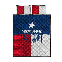 Flag Texas Fishing Quilt Bed Set Personalized Hanging Fish and Hooks Graphic - Wonder Print Shop