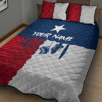 Flag Texas Fishing Quilt Bed Set Personalized Hanging Fish and Hooks Graphic - Wonder Print Shop