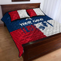 Flag Texas Fishing Quilt Bed Set Personalized Hanging Fish and Hooks Graphic - Wonder Print Shop