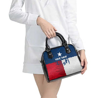 Flag Texas Fishing Shoulder Handbag Personalized Hanging Fish and Hooks Graphic - Wonder Print Shop