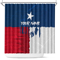 Flag Texas Fishing Shower Curtain Personalized Hanging Fish and Hooks Graphic - Wonder Print Shop