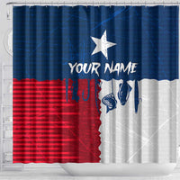 Flag Texas Fishing Shower Curtain Personalized Hanging Fish and Hooks Graphic - Wonder Print Shop