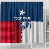 Flag Texas Fishing Shower Curtain Personalized Hanging Fish and Hooks Graphic - Wonder Print Shop