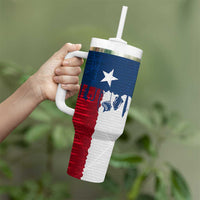 Flag Texas Fishing Tumbler With Handle Personalized Hanging Fish and Hooks Graphic - Wonder Print Shop
