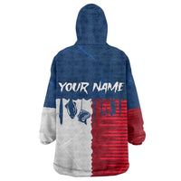 Flag Texas Fishing Wearable Blanket Hoodie Personalized Hanging Fish and Hooks Graphic - Wonder Print Shop