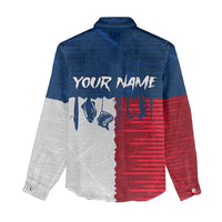 Flag Texas Fishing Women Casual Shirt Personalized Hanging Fish and Hooks Graphic - Wonder Print Shop